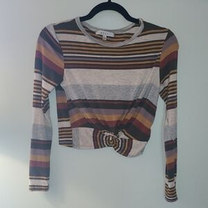Gaze Multicolor Striped Long Sleeve Top
